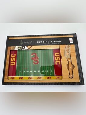 New In Box - USC Football Field Cutting and Cheese Board with Knife